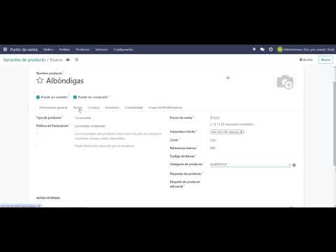 Creación de producto desde variante de producto para el punto de venta