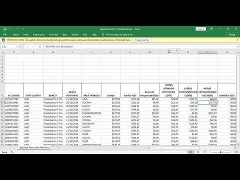 Informe resumido de la nomina